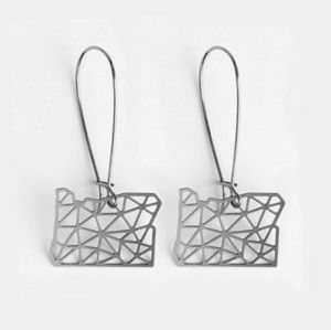 A Tea Leaf Oregon State Geometric Earrings